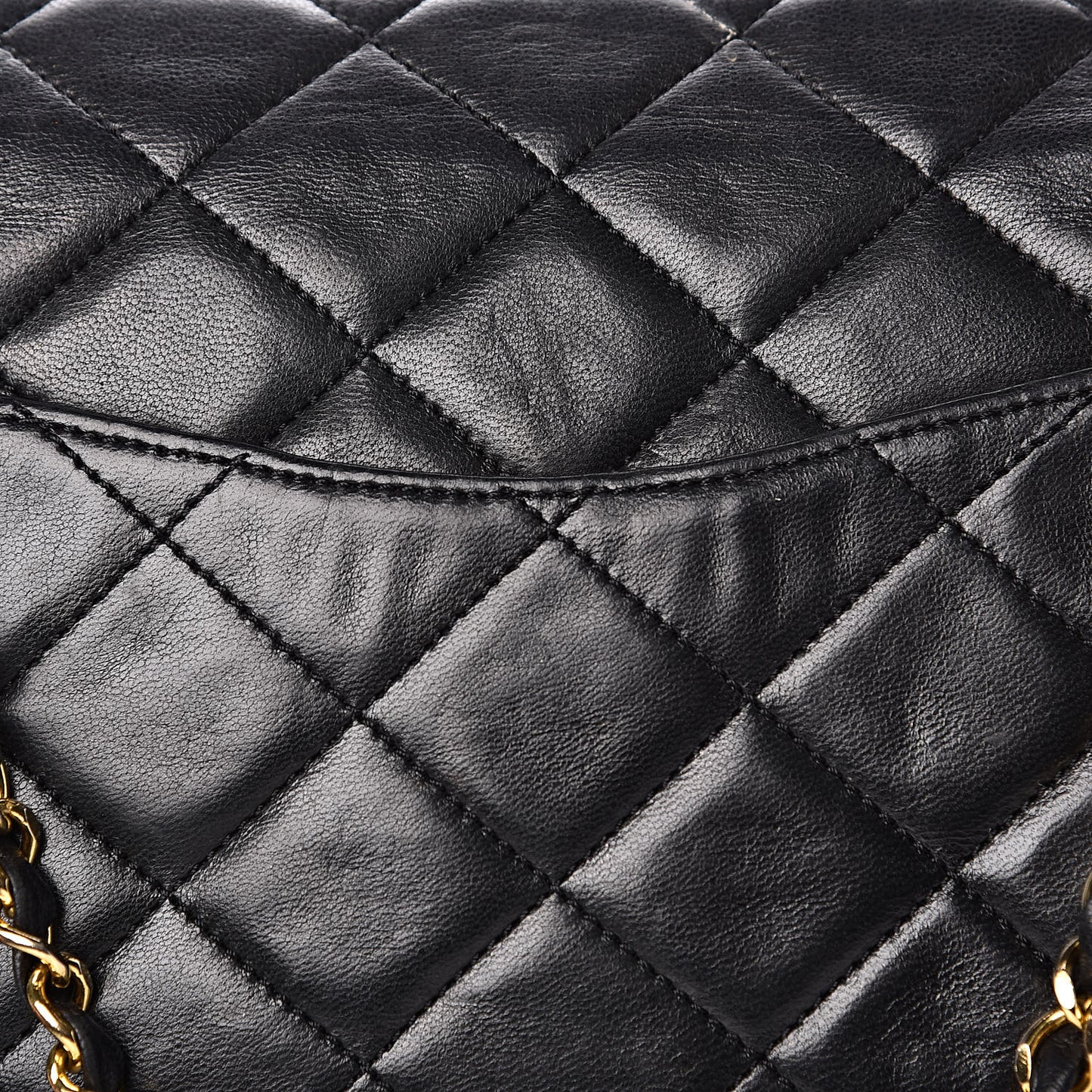 Lambskin Quilted Medium Double Flap Bag Black