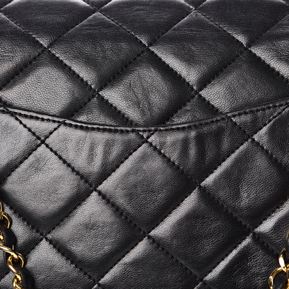 Chanel Lambskin Quilted Medium Double Flap Bag Black 18 of 19