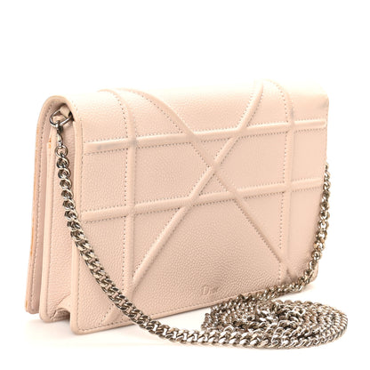 Christian Dior Grained Calfskin Diorama Wallet on Chain Pouch Rose Poudre 2 of 9