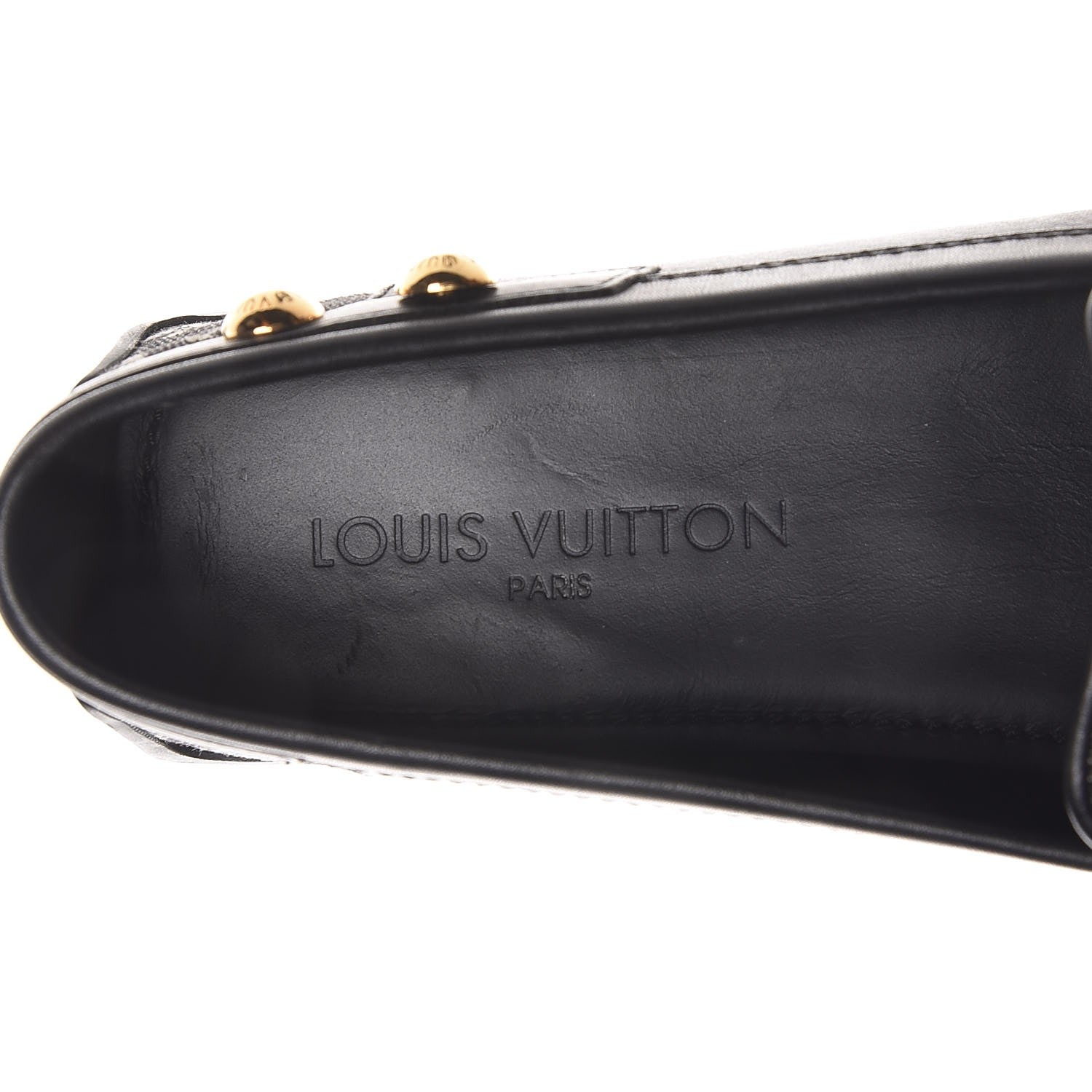 Louis Vuitton Calfskin Mini Lin Loafers 37 Black 10 of 11