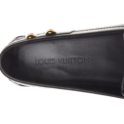 Louis Vuitton Calfskin Mini Lin Loafers 37 Black 10 of 11