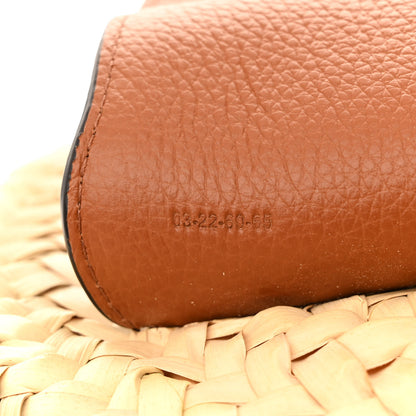 Chloe Raffia Calfskin Marcie Basket Small Marcie Round Crossbody Bag Tan 6 of 15