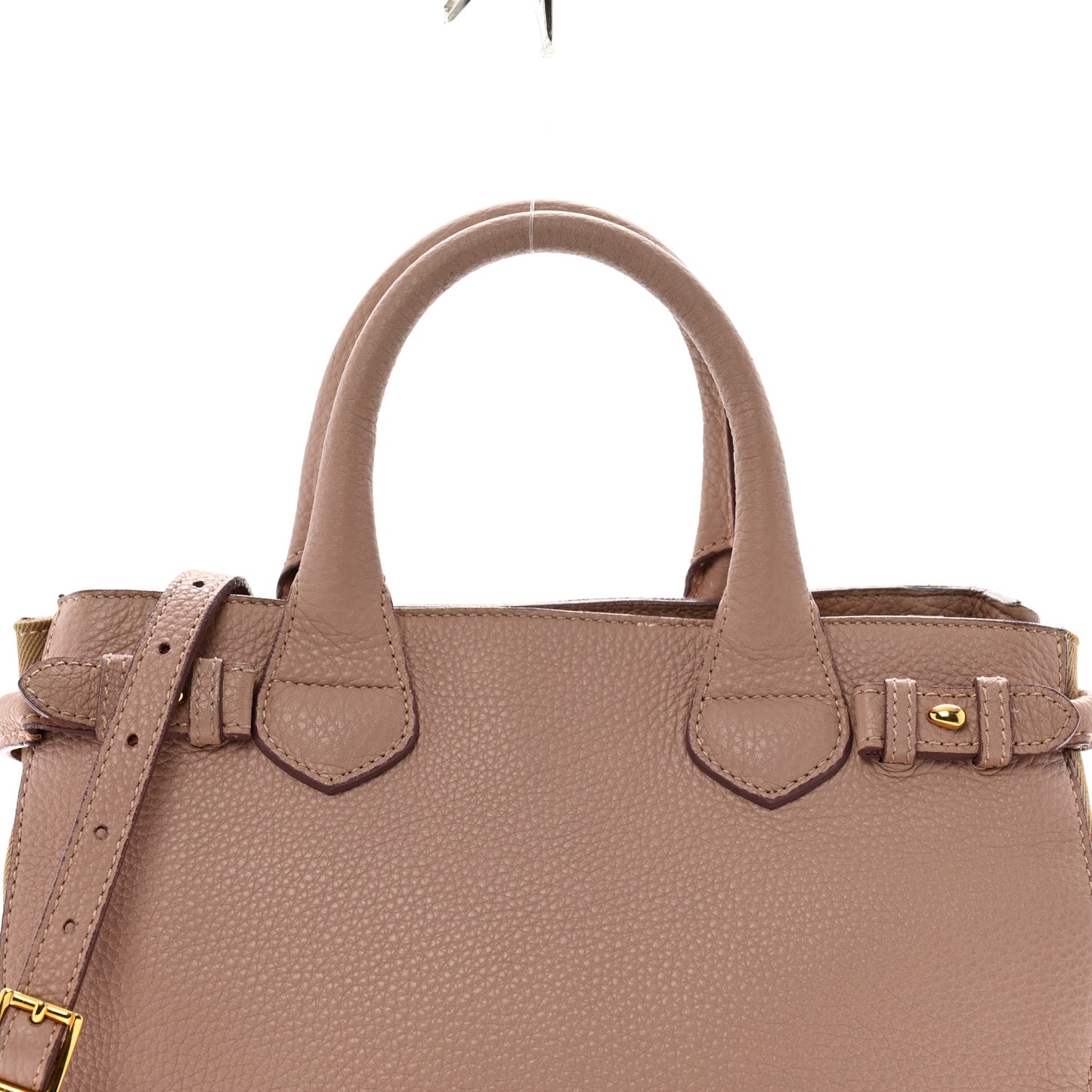 Grainy Calfskin House Check Small Banner Tote Pale Orchid