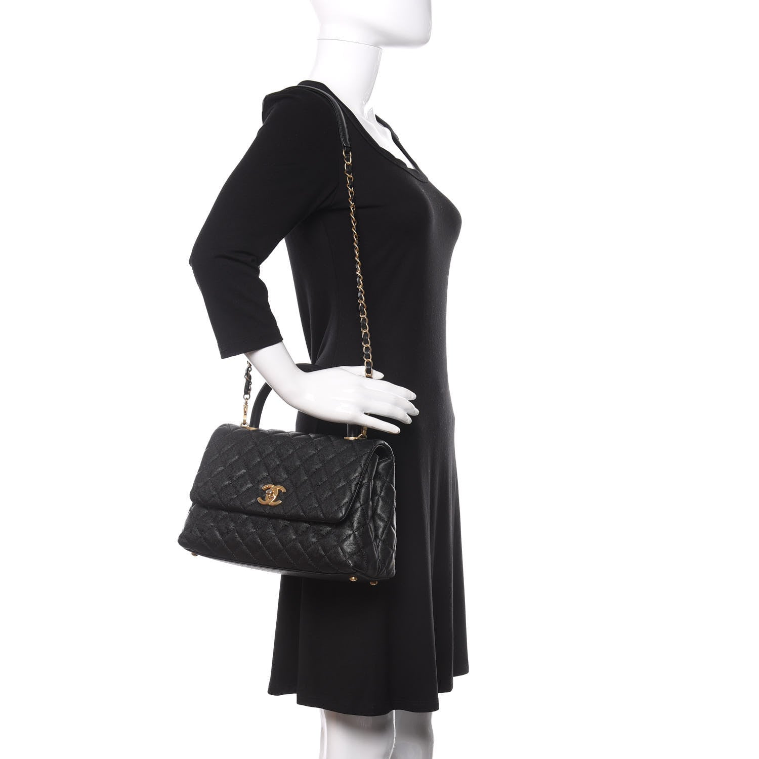 Chanel Caviar Quilted Small Coco Handle Flap Black 2 of 11