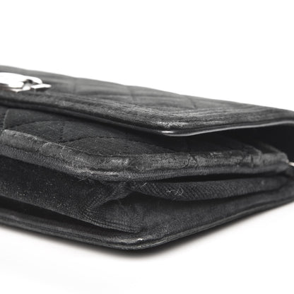 Chanel Velvet Quilted Boy Wallet On Chain WOC Black 14 of 16