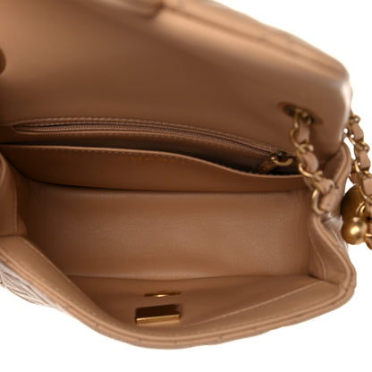Chanel Lambskin Quilted Mini Pearl Crush Flap Beige 5 of 10