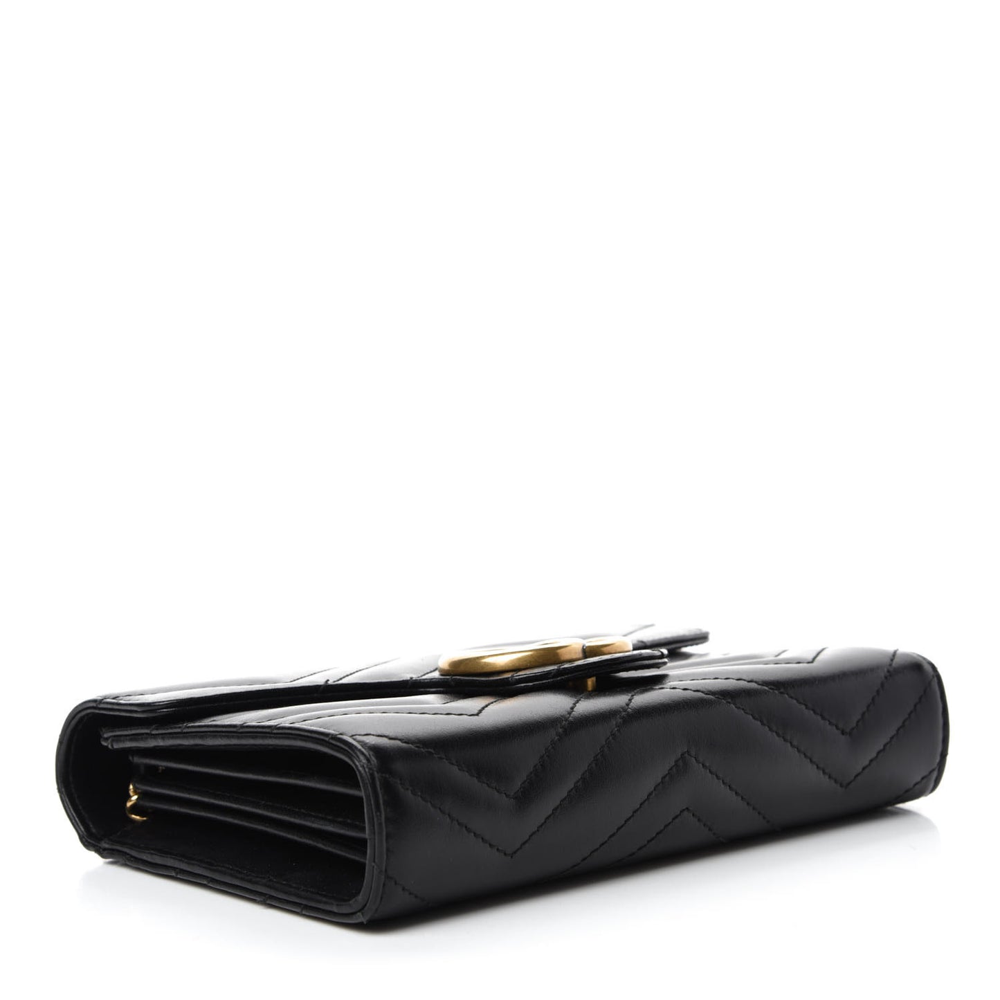 Calfskin Matelasse GG Marmont Chain Wallet Black
