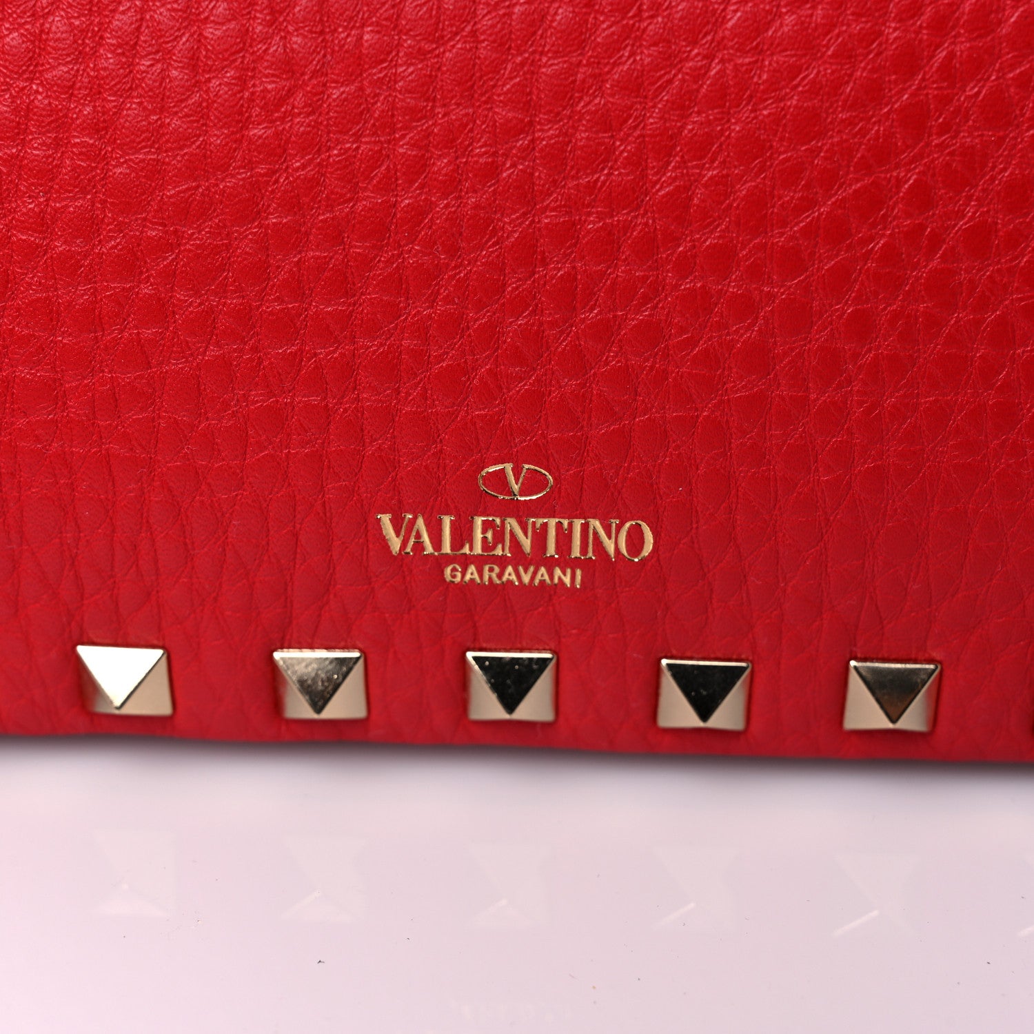 Valentino Garavani Pebbled Calfskin Small Rockstud Flip Lock Shoulder Bag Rouge Pur 8 of 8