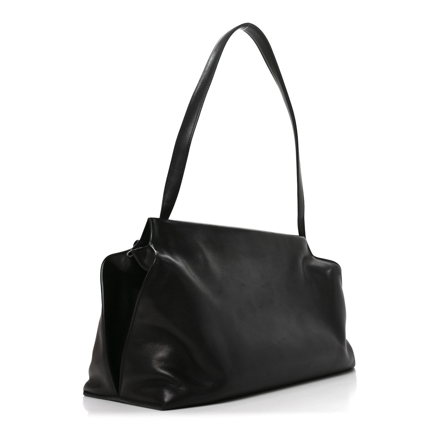The Row Saddle Calfskin Sienna Shoulder Bag Black 3 of 9