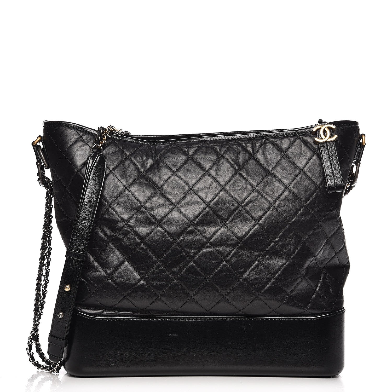 Chanel Aged Calfskin Quilted Large Gabrielle Hobo Black 1 of 13
