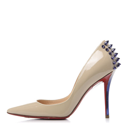 Christian Louboutin Patent Studded Zappa 100 Pumps 36 Beige 1 of 15