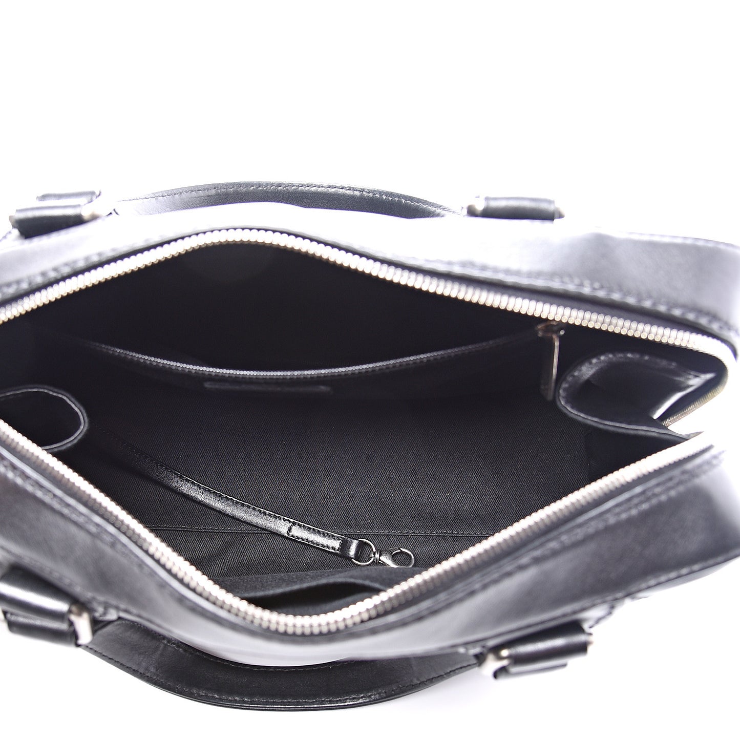 Calfskin Quilted Top Handle Bag Black