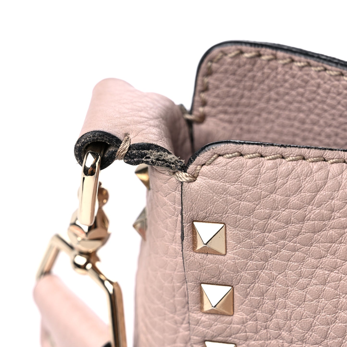 Pebbled Calfskin Small Rockstud Flip-Lock Messenger Bag Water Rose