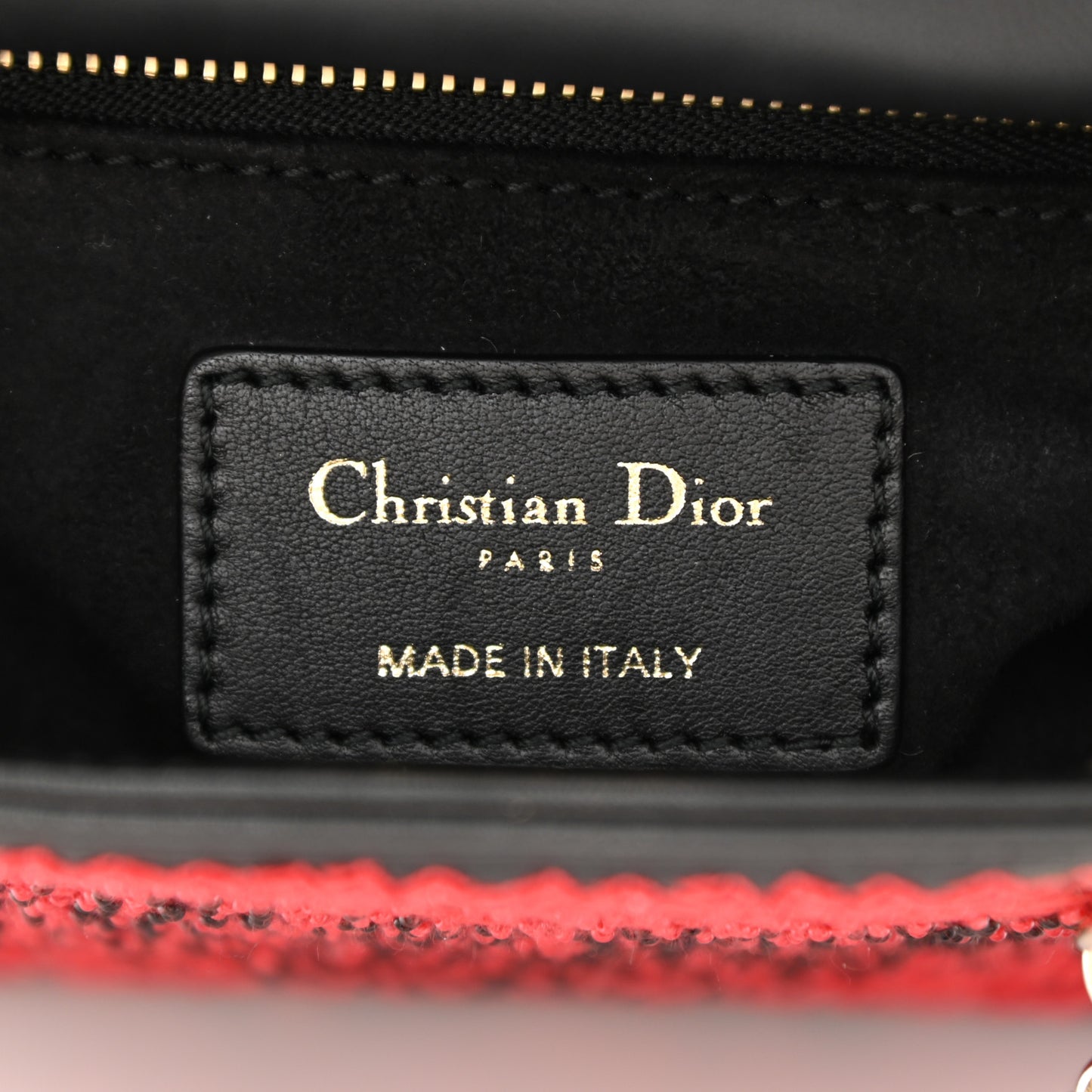 Smooth Calfskin Embroidered Heart Mini Lady Dior Black