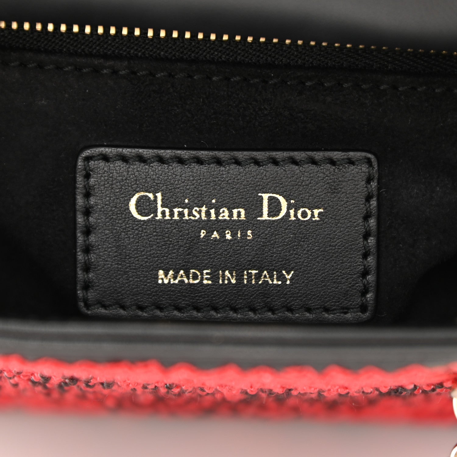 Christian Dior Smooth Calfskin Embroidered Heart Mini Lady Dior Black 5 of 9