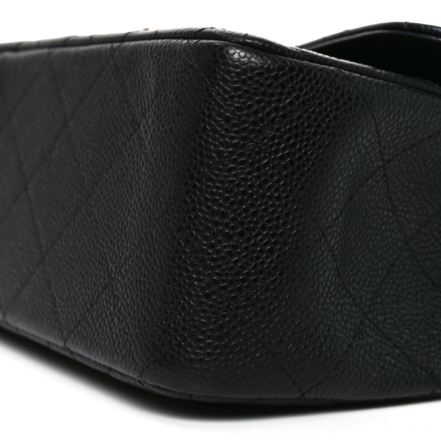 Caviar Quilted Jumbo Double Flap Black