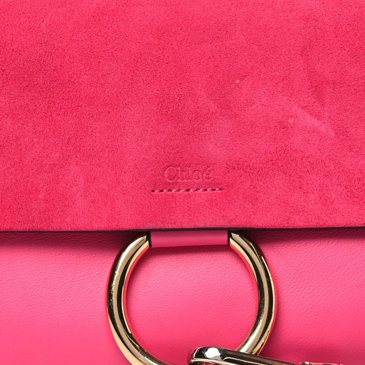 Chloe Suede Calfskin Small Faye Shoulder Bag Fuchsia Rose 8 of 11