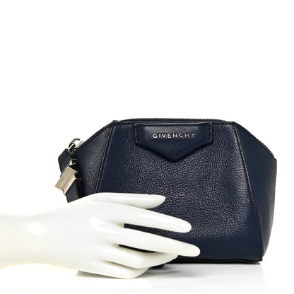 Givenchy Sugar Goatskin Small Antigona Beauty Wristlet Navy 2 of 12