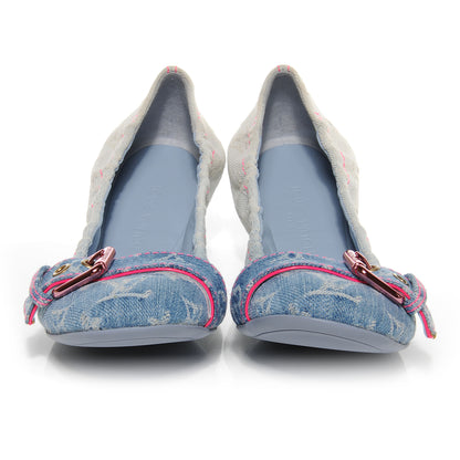 Louis Vuitton Monogram Denim Rosa Flats 38.5 2 of 8
