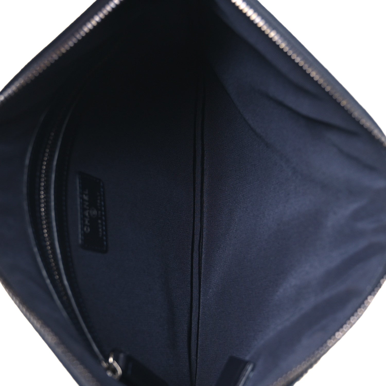 Chanel Canvas Studded CC Medium Cosmetic Pouch Navy 1858617
