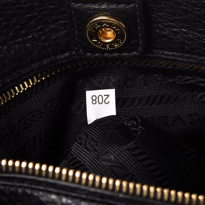 Prada Vitello Daino Side Pocket Tote Black 7 of 12