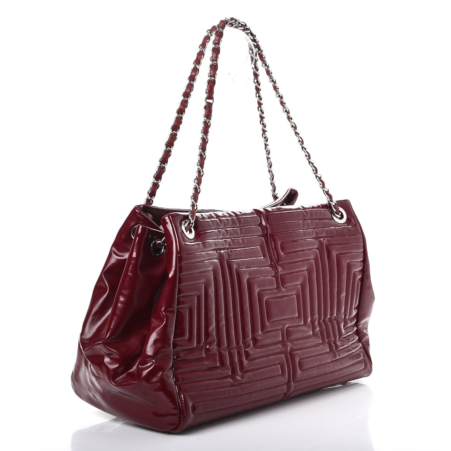 Chanel Vinyl Coco Ming Tote Burgundy 4 of 12