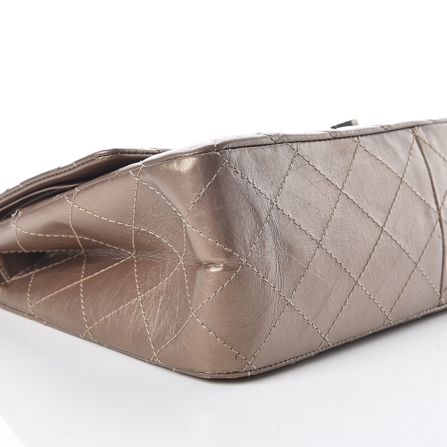 Metallic Aged Calfskin Quilted 2.55 Reissue 227 Flap Dark Gold
