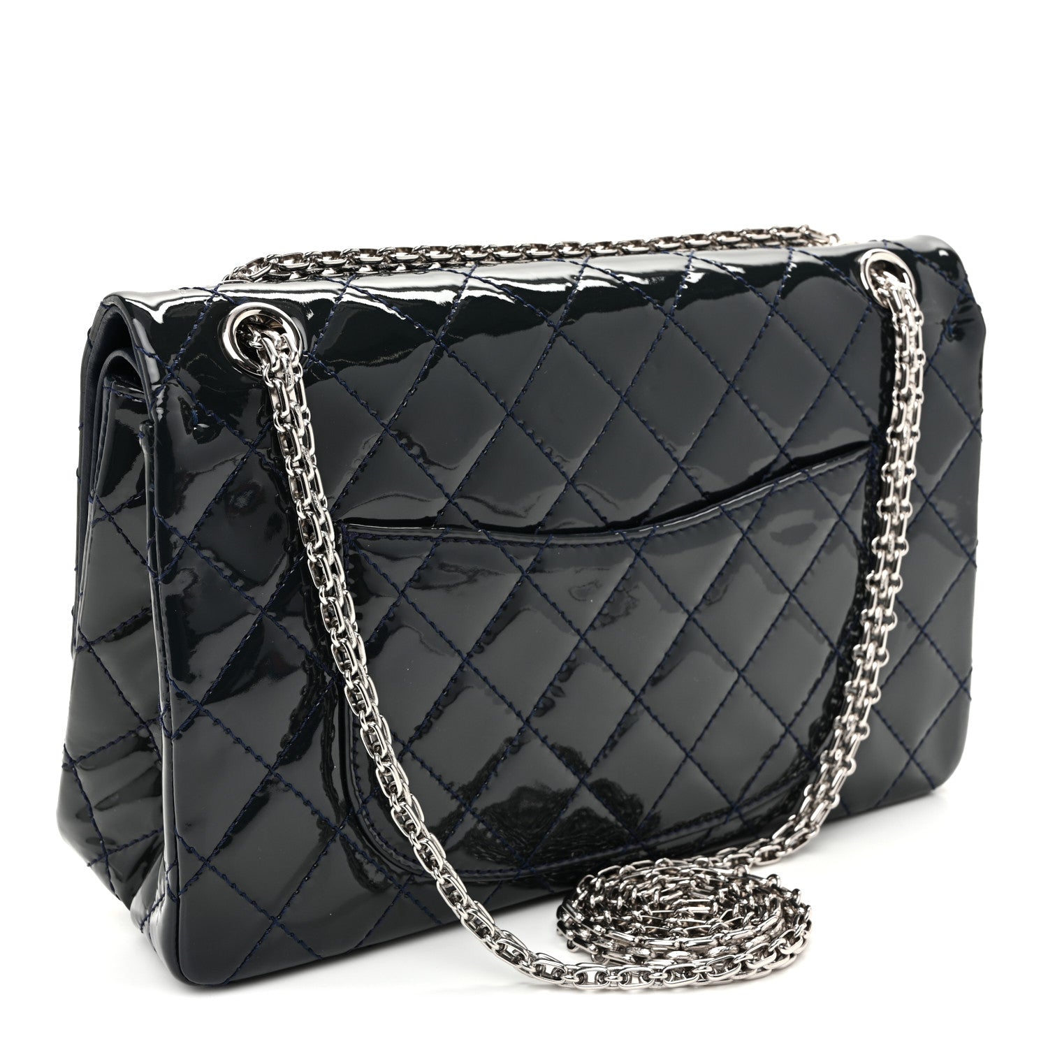 Chanel Patent Quilted 2.55 Reissue 226 Flap Blue 4 of 21