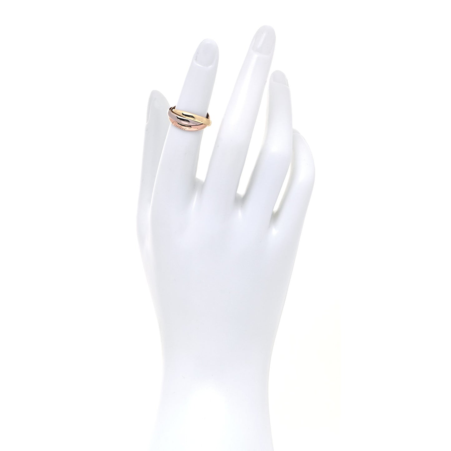 18K Pink Yellow White Gold Small Trinity Ring 49 4.75