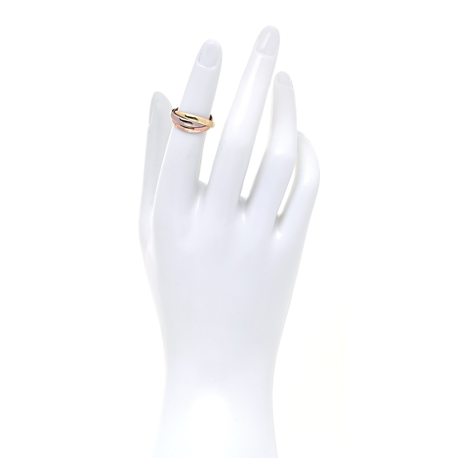 Cartier 18K Pink Yellow White Gold Small Trinity Ring 49 4.75 2 of 4