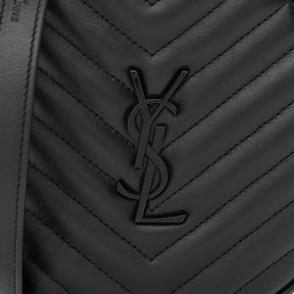 Saint Laurent Calfskin Matelasse Chevron Round Vinyle Camera Bag Black 8 of 11