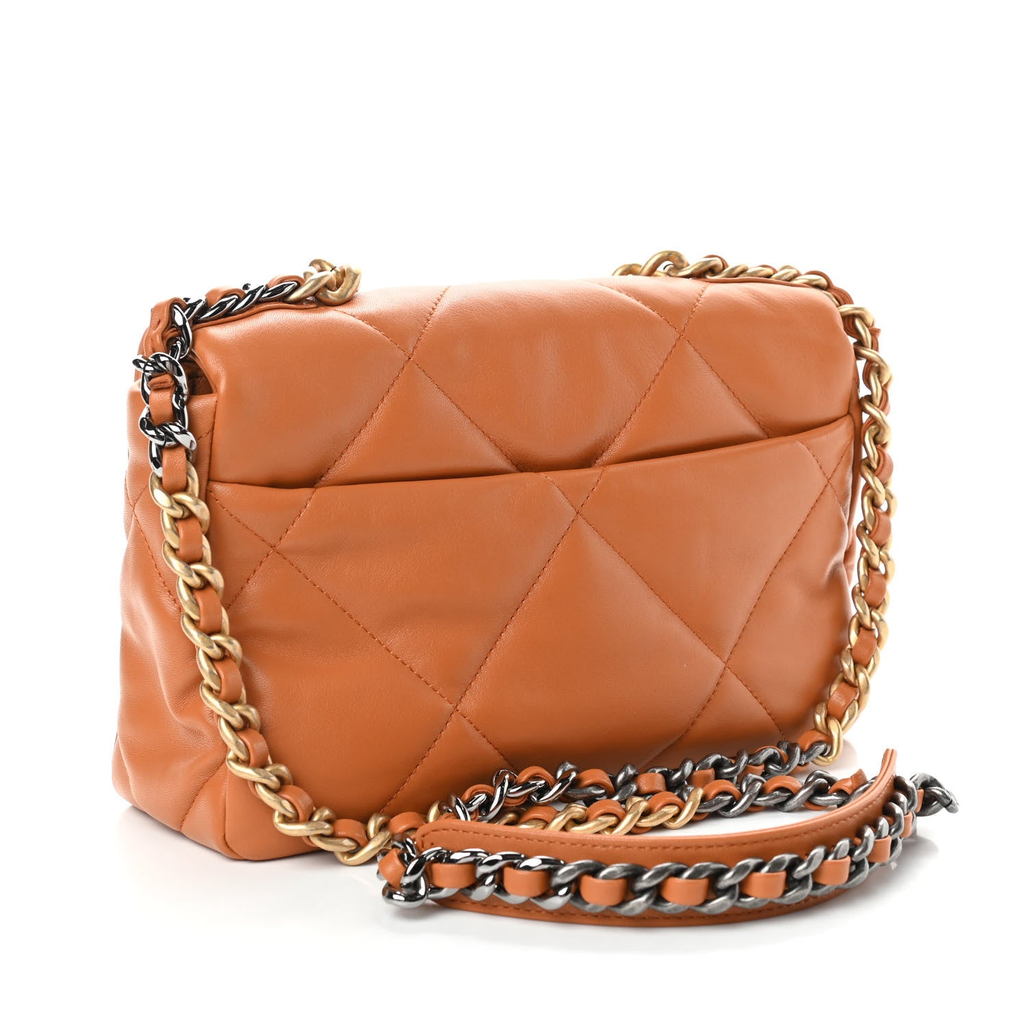 Chanel Lambskin Quilted Medium Chanel 19 Flap Light Brown 3 of 11