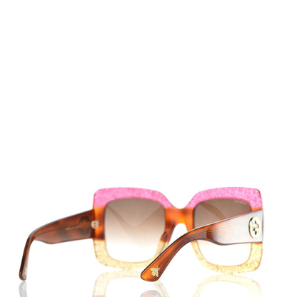 Gucci Square Frame GG0083S Sunglasses Glitter Pink Multi 4 of 7