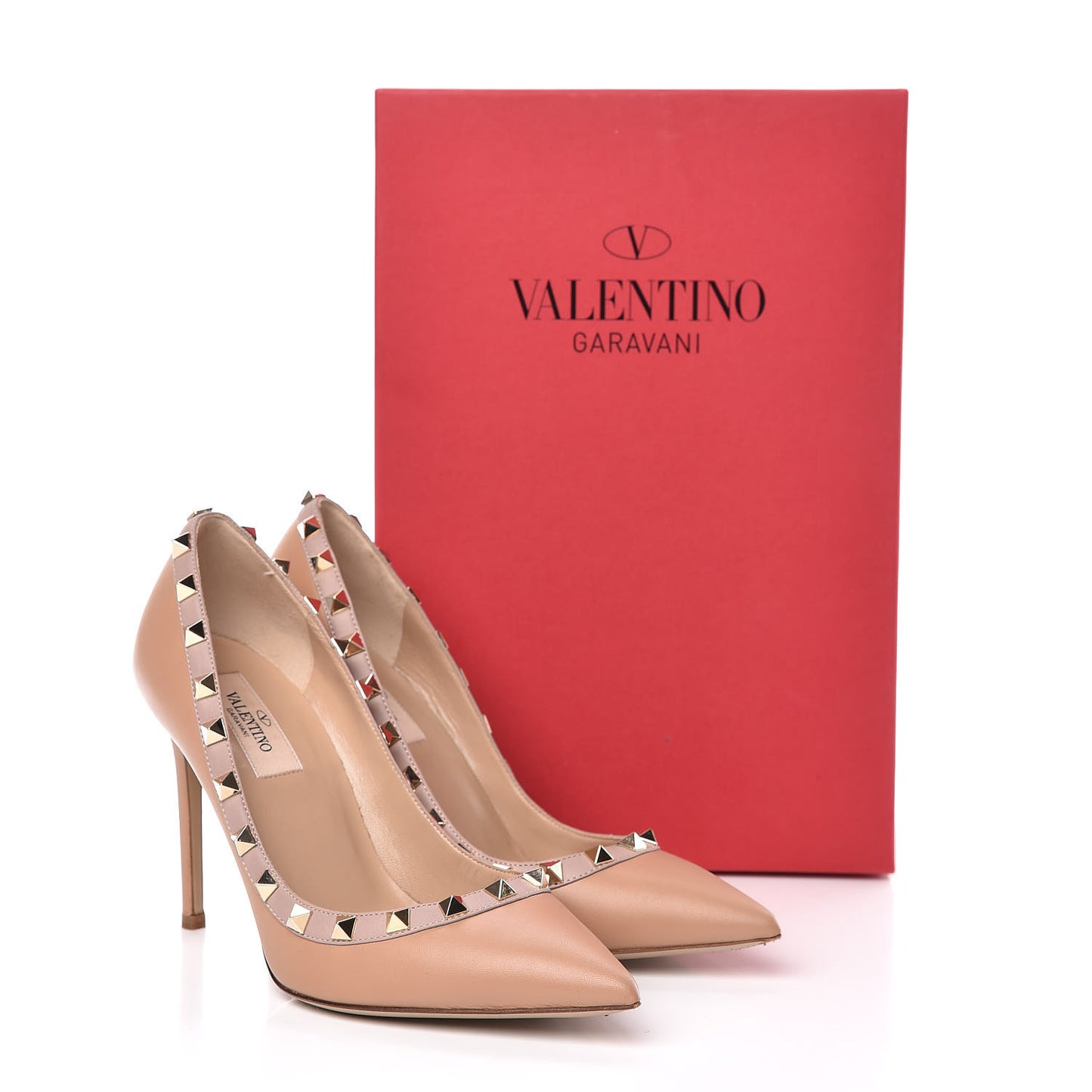 Nappa Rockstud 100mm Pumps 36 Soft Noisette Poudre