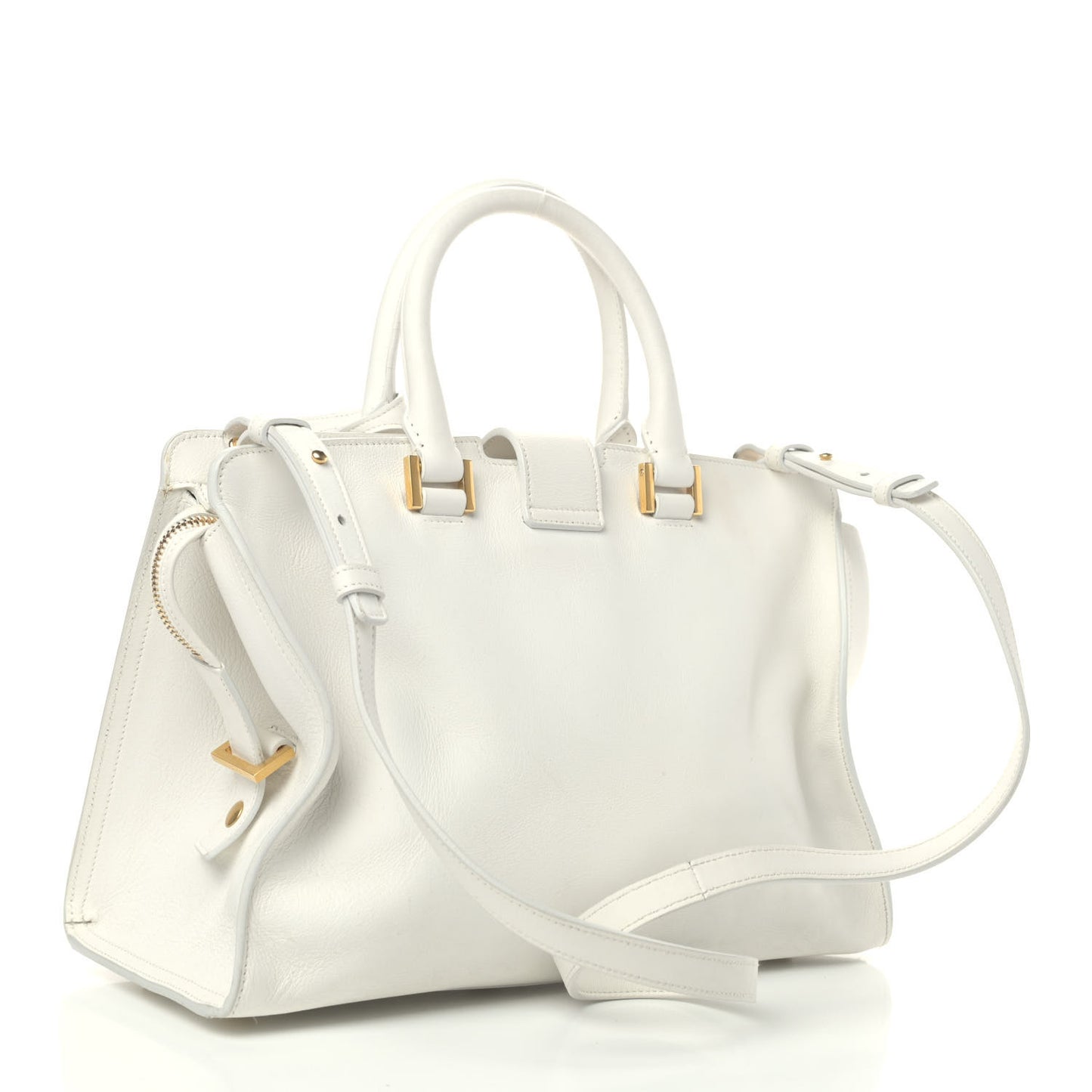 Calfskin Small Classic Y Cabas White