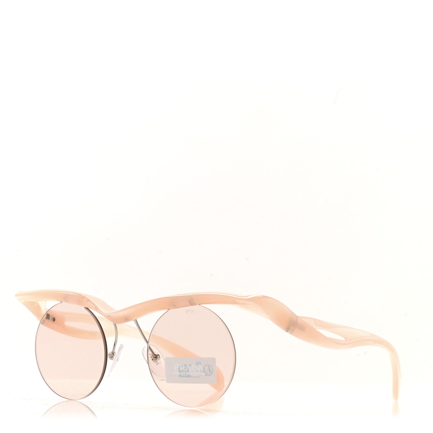Metal Runway Sculpted Sunglasses Peach
