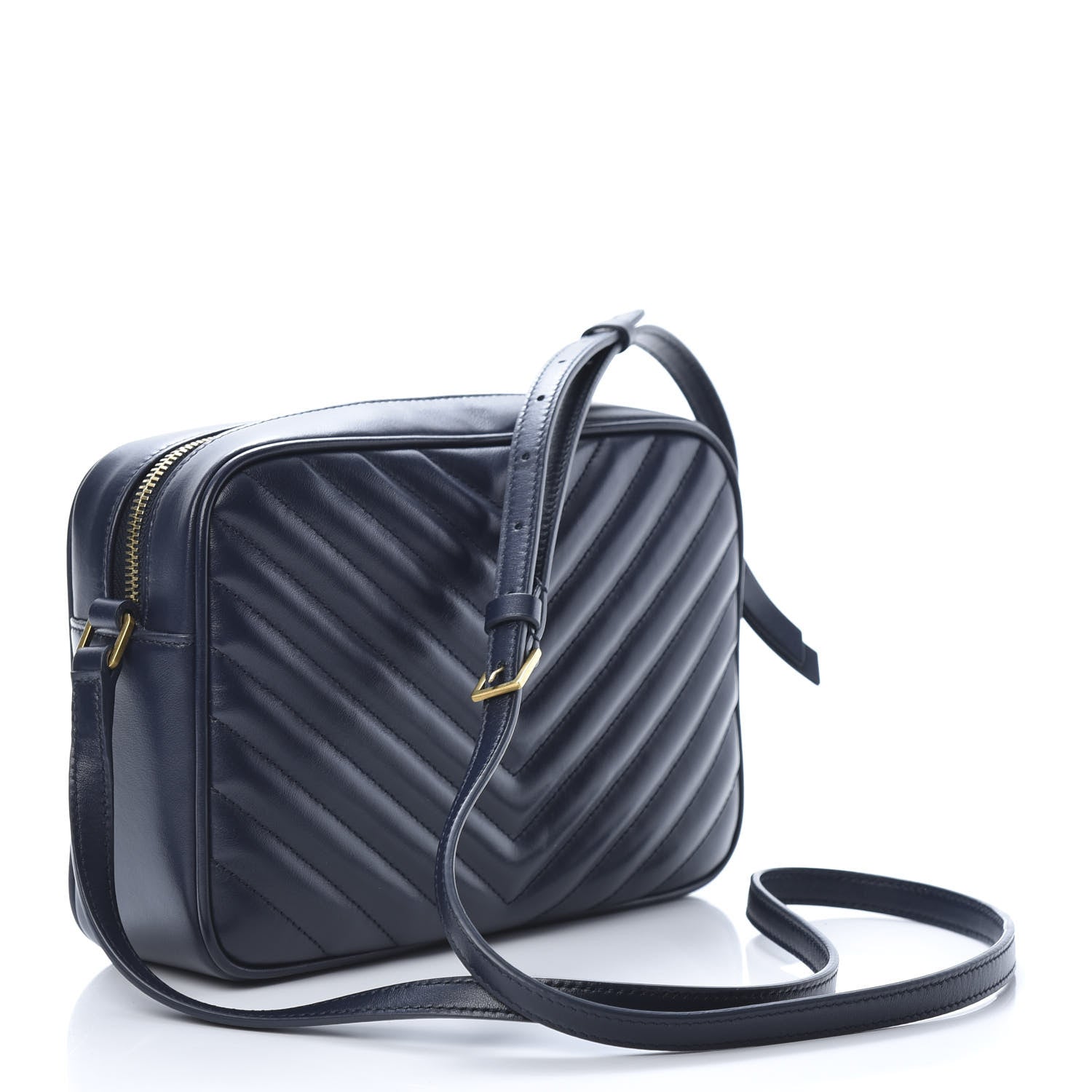 Saint Laurent Calfskin Matelasse Monogram Lou Camera Bag Navy 3 of 12