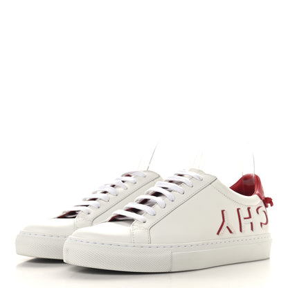 Givenchy Calfskin Reverse Logo Womens Urban Street Sneakers 37.5 White Red 4 of 10