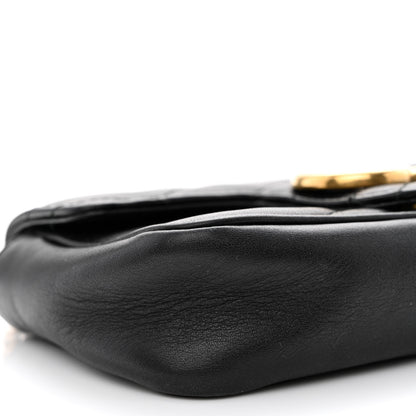 Gucci Calfskin Matelasse Super Mini GG Marmont Shoulder Bag Black 9 of 13