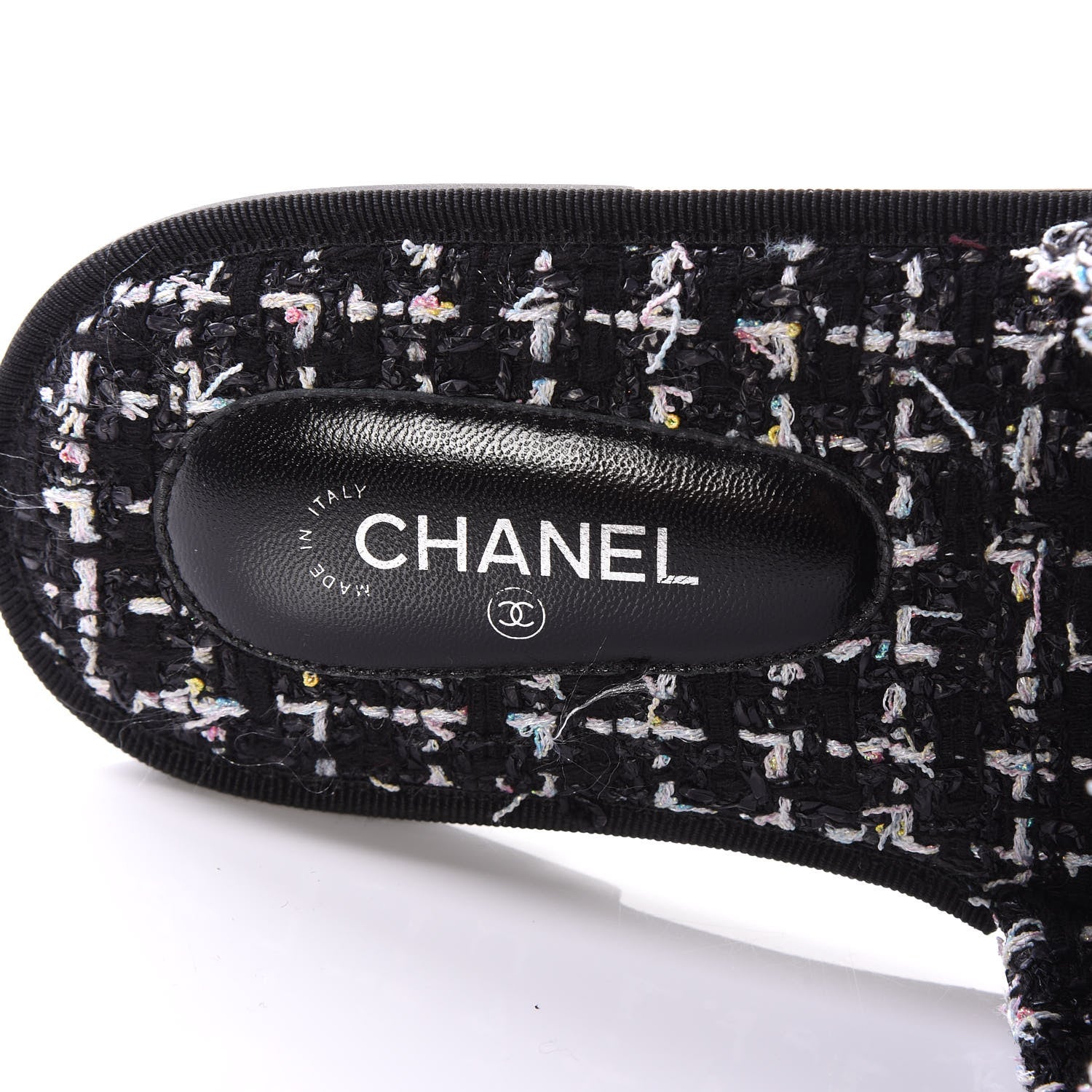 Chanel Tweed CC Flat Mules S Black 7 of 10