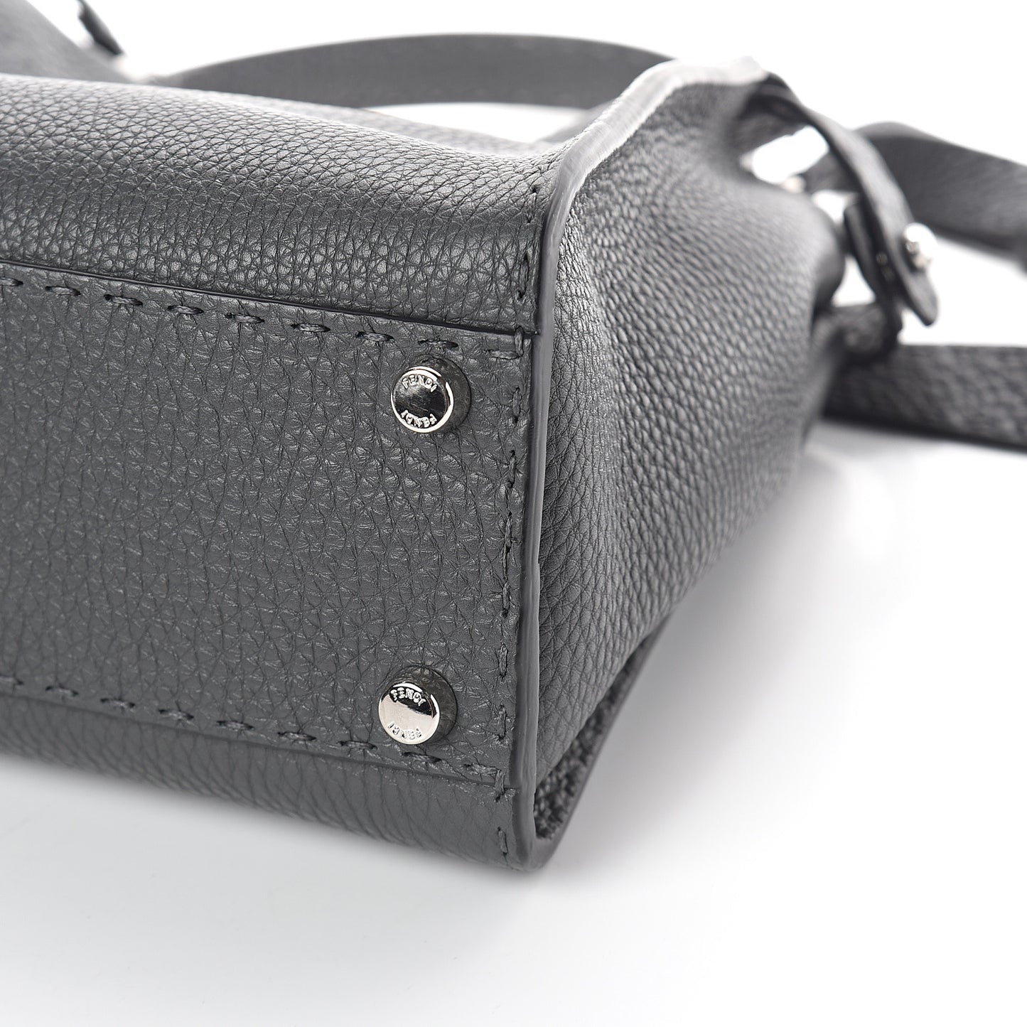 Cuoio Romano Selleria Bi-Color Medium Peekaboo Iconic Satchel Asfalto Latte