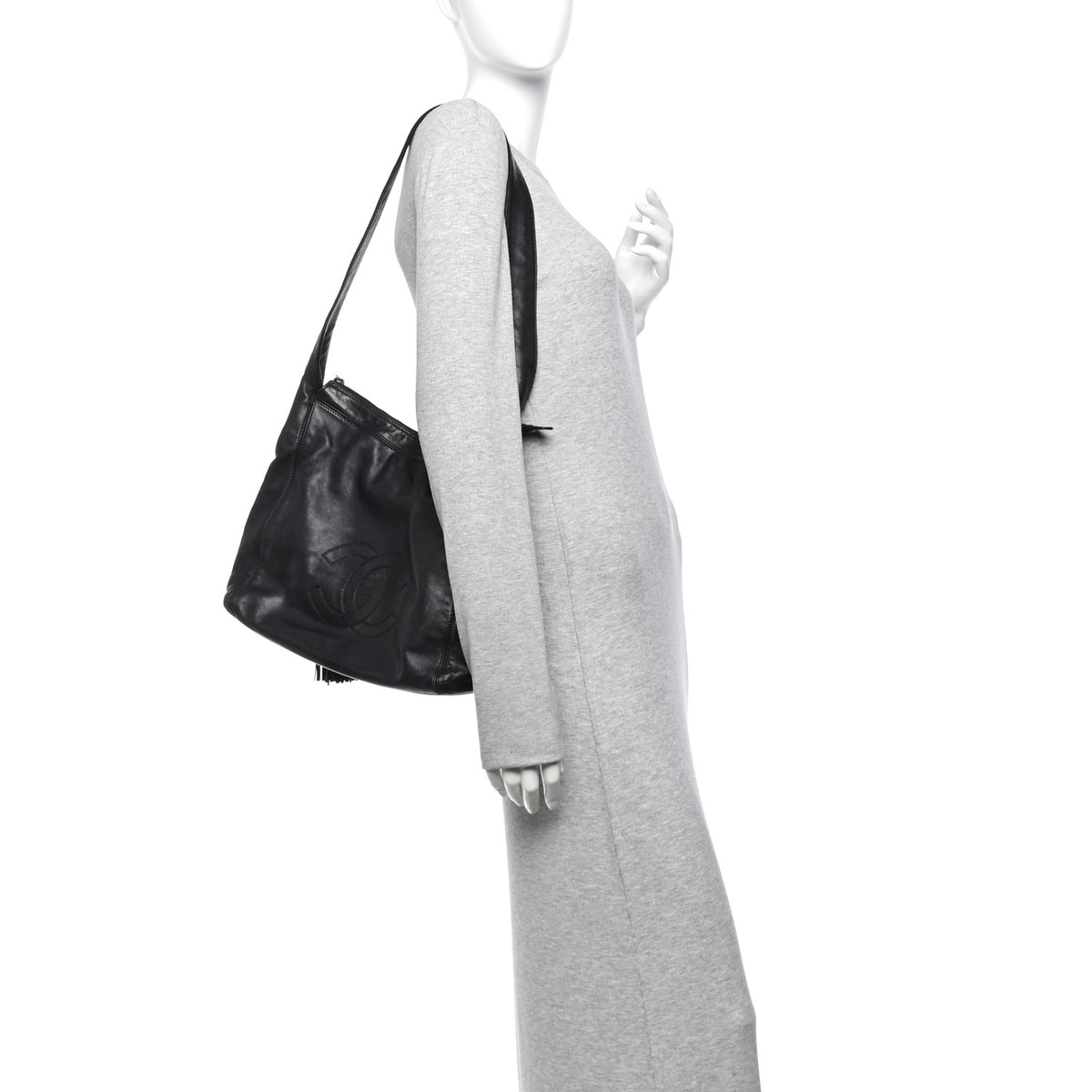 Chanel Lambskin CC Tassel Shoulder Bag Black 2 of 11