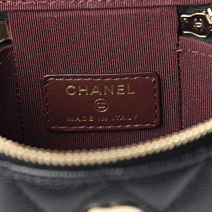 Chanel Caviar Quilted Small Vertical Coco Beauty Vanity Case With Chain Black 7 of 10