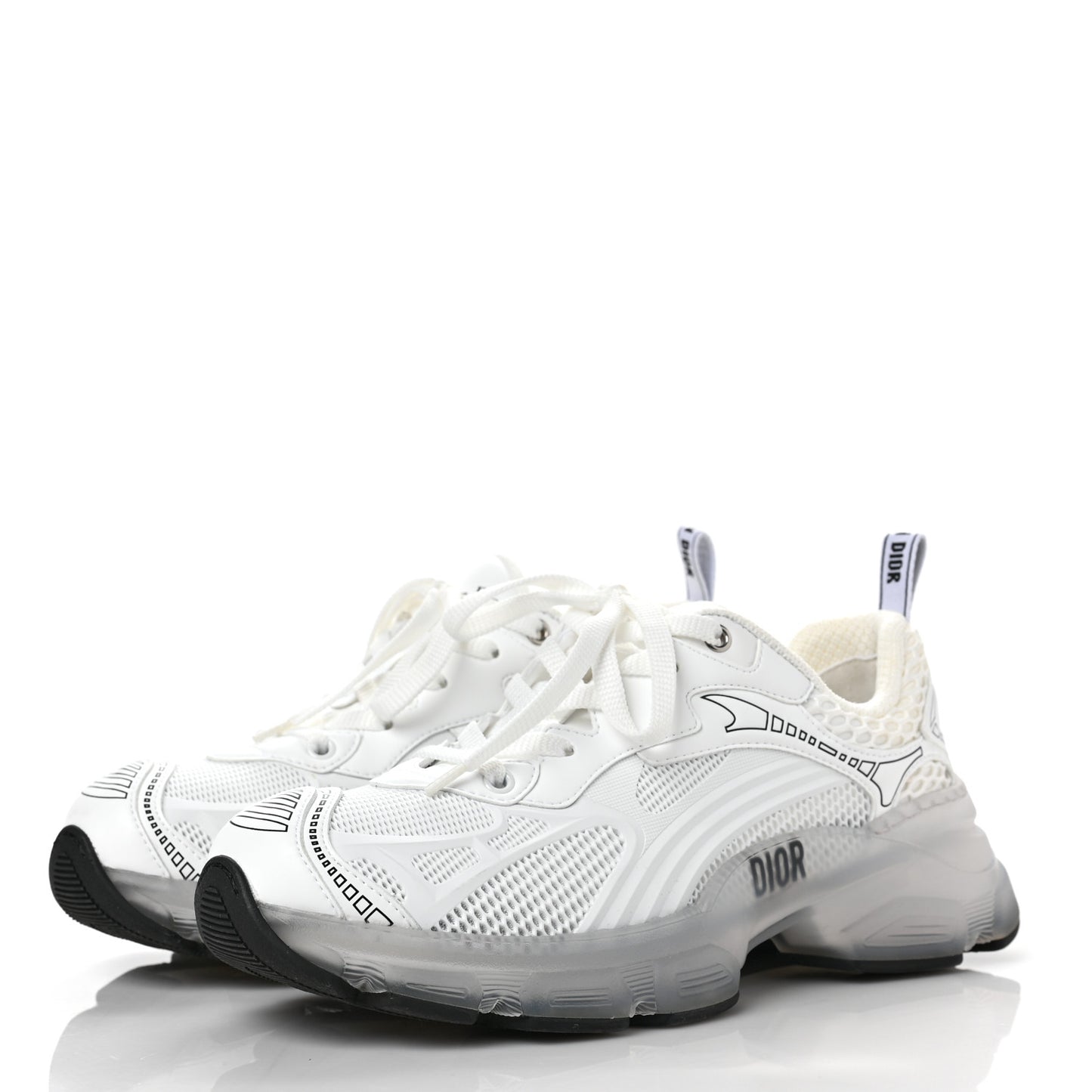 Matte Technical Fabric Mesh Dior Vibe Sneakers 37 White Silver