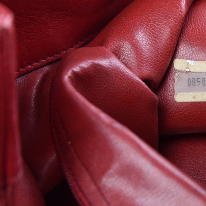 Chanel Lambskin Stitched Shopper Tote Red 7 of 16