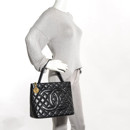 Chanel Caviar Quilted Medallion Tote Black 2 of 9