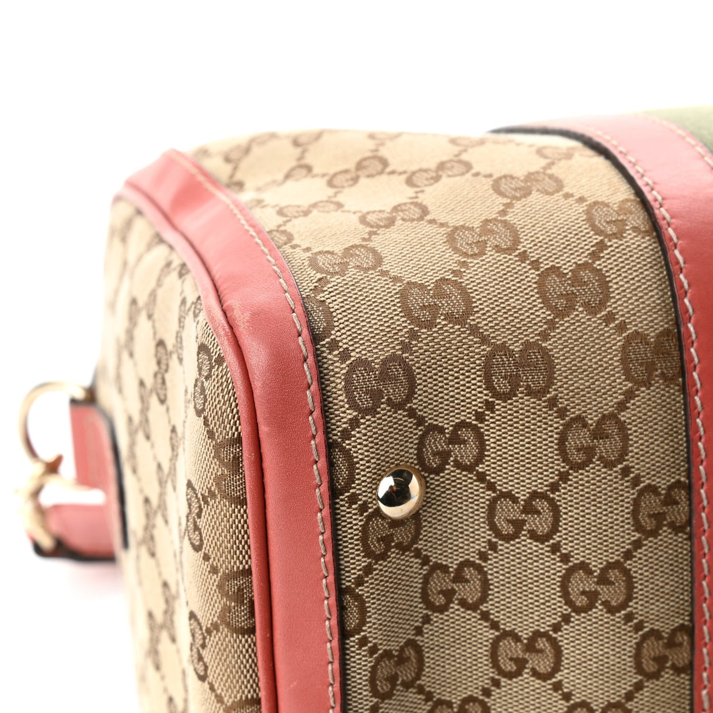 Monogram Vintage Web Medium Boston Pink