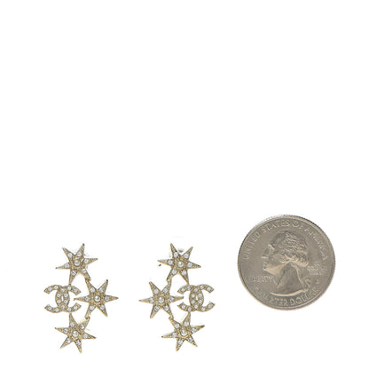 Chanel Crystal Pearl CC Star Earrings Gold 2 of 5