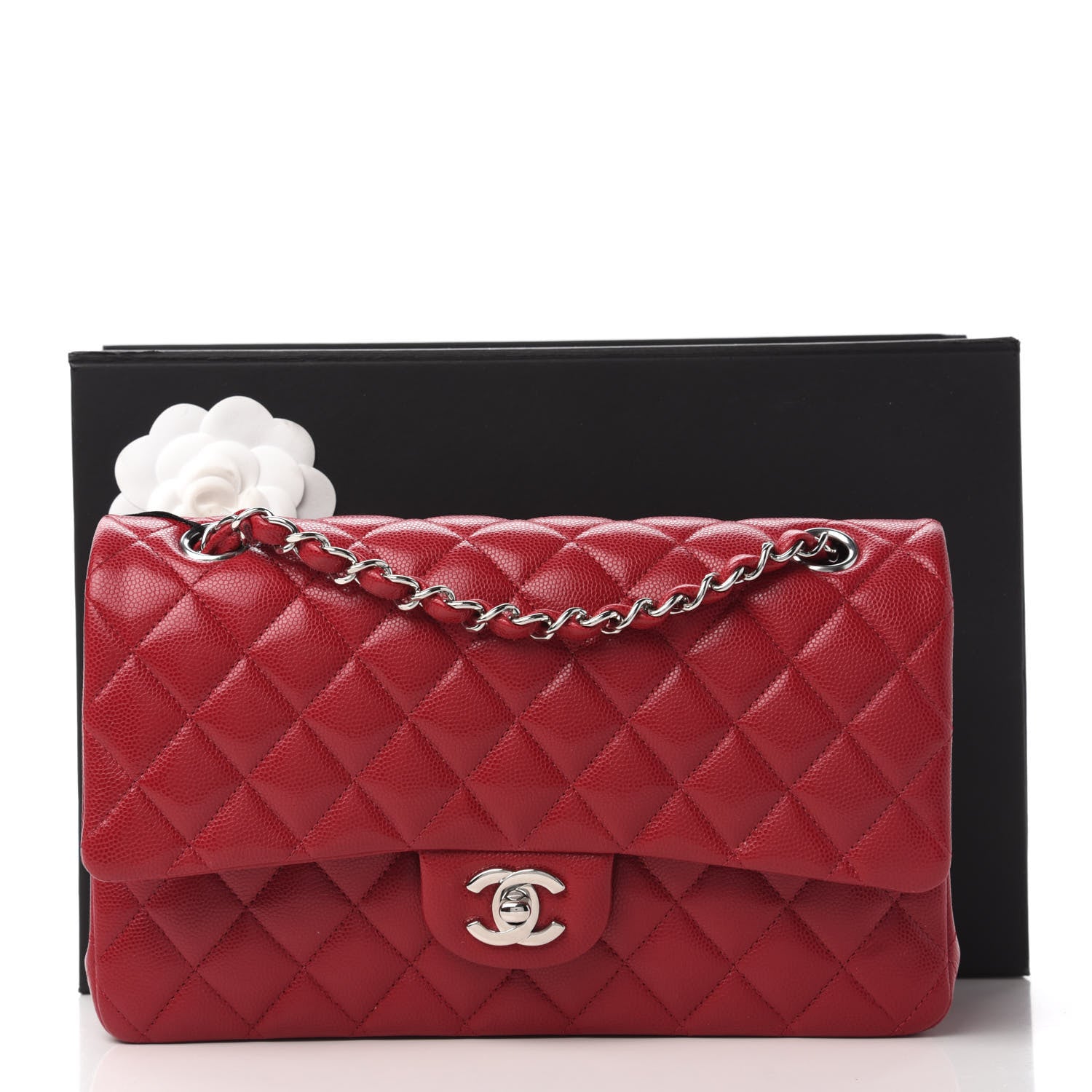 Chanel Caviar Quilted Medium Double Flap Red 12 of 12
