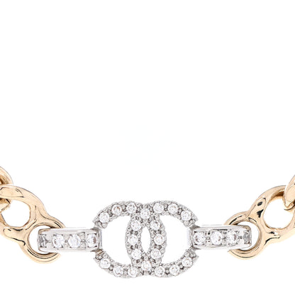 Chanel Crystal Chain CC Link Choker Gold Silver 4 of 6